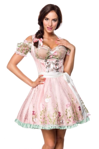 Mini-Brokat-Dirndl inkl Spitzenbluse