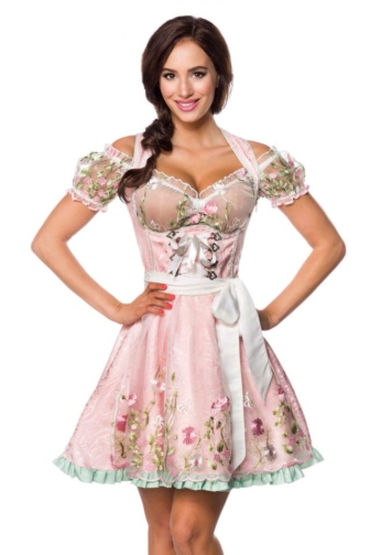 Mini-Brokat-Dirndl inkl Spitzenbluse